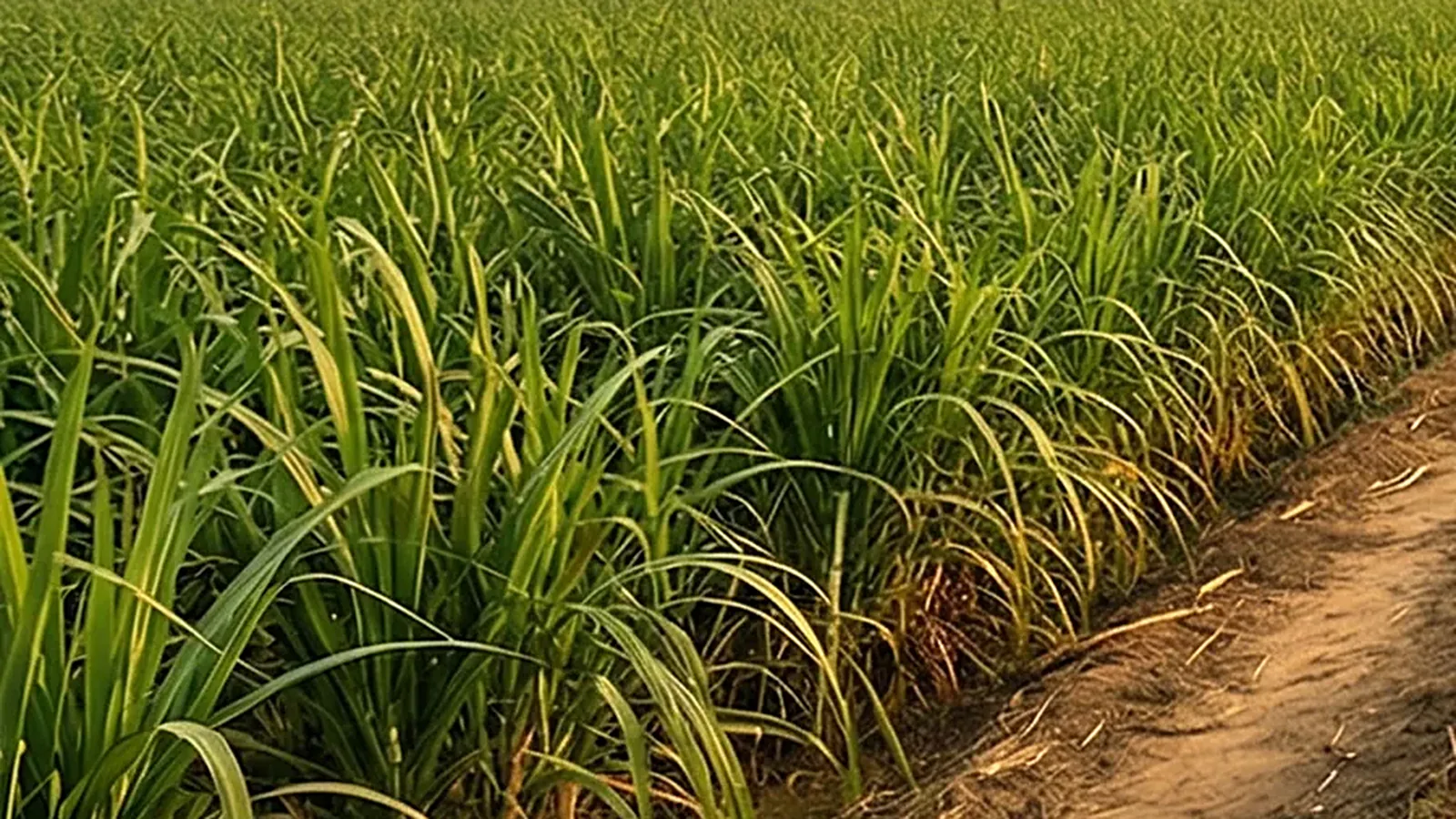 Sugarcane standing in a field in the Muzaffarnagar belt of western Uttar Pradesh